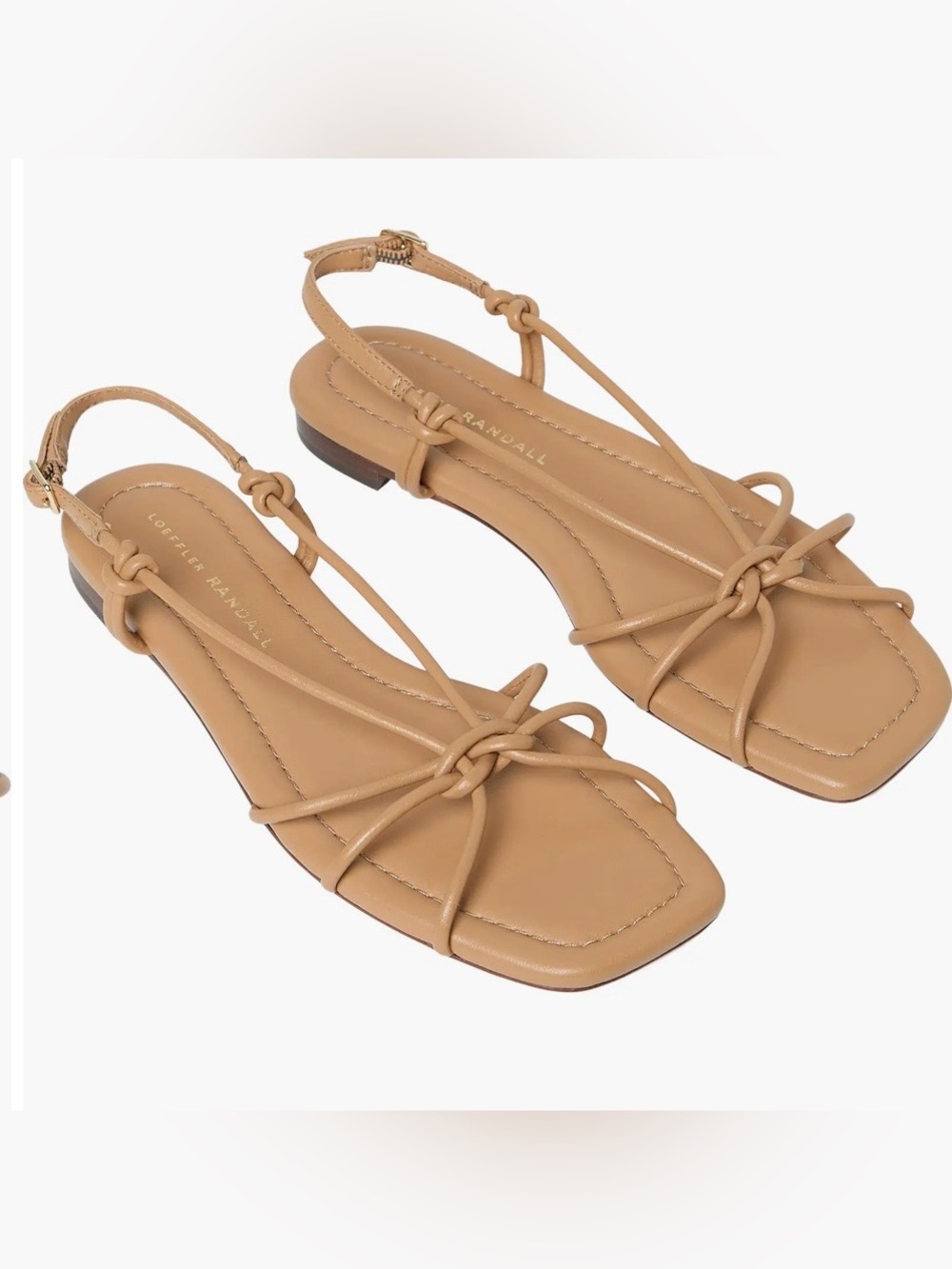 Loeffler Randall Karly Women Sandals Neutral Dune Leather Size 9 B
